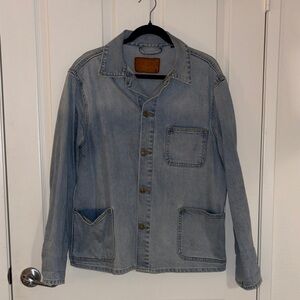 7 For All Mankind Light Blue Denim Chore Jacket - Men